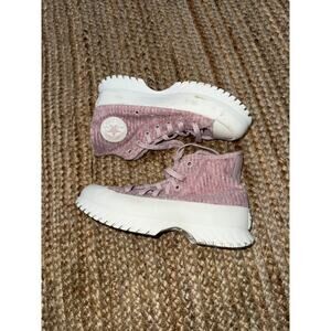 Converse All Star Lugged 2.0 Velour Platform Sneakers Mauve Women’s size 8